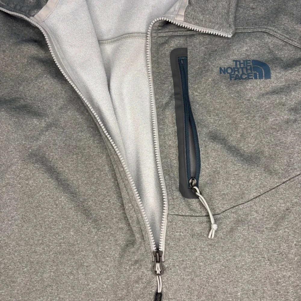 The North‎ Face Mens Quarter Zip Pullover Grey Performance Fleece Jacket M
